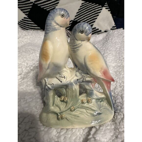 Spalding Royal Copley Double Parakeet‎ Figurine - Picture 1 of 2
